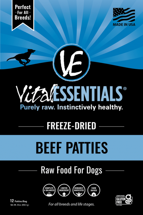 Vital Essentials Beef Patties Freeze Dried Dog Food