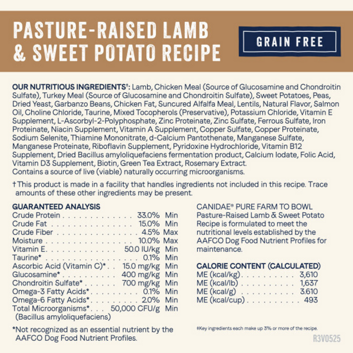 Canidae Pure Goodness Real Lamb & Sweet Potato Recipe Adult Dry Dog Food