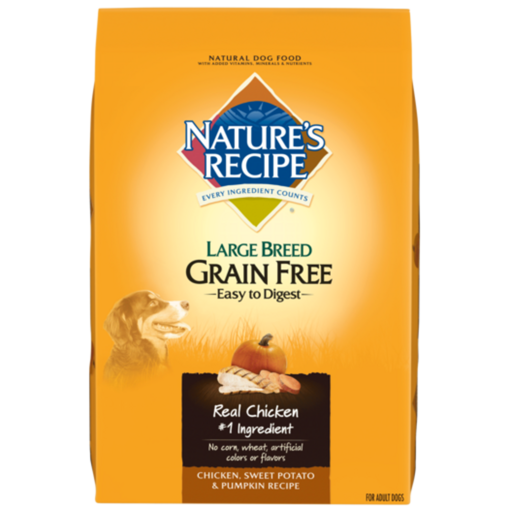 Nature's Recipe Large Breed Grain Free Chicken, Sweet Potato & Pumpkin Dry Dog Food