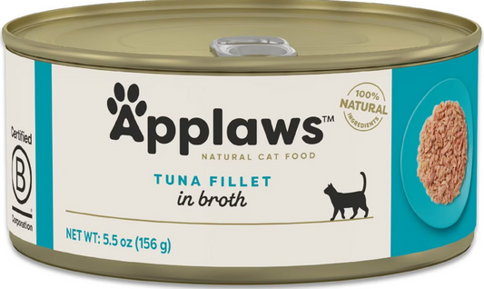 Applaws Natural Tuna Fillet with Cheese in Broth Wet Cat Food – 5.5 oz (Case of 24)
