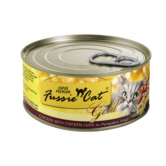 Fussie Cat Super Premium Grain Free Chicken with Chicken Liver in Pumpkin Soup Canned Cat Food