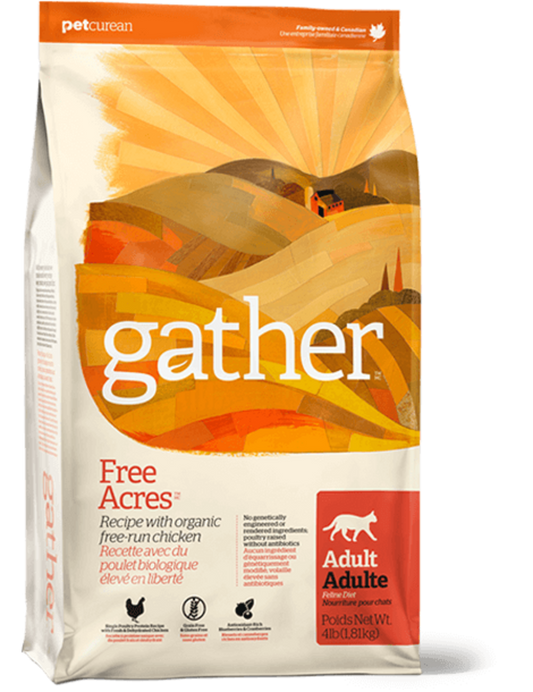 Petcurean Gather Free Acres Organic Free-Run Grain Free Chicken Recipe Adult Dry Cat Food