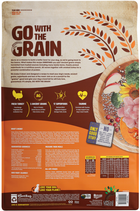 Earthborn Unrefined Smoked Turkey with Ancient Grains & Superfoods Dry Dog Food
