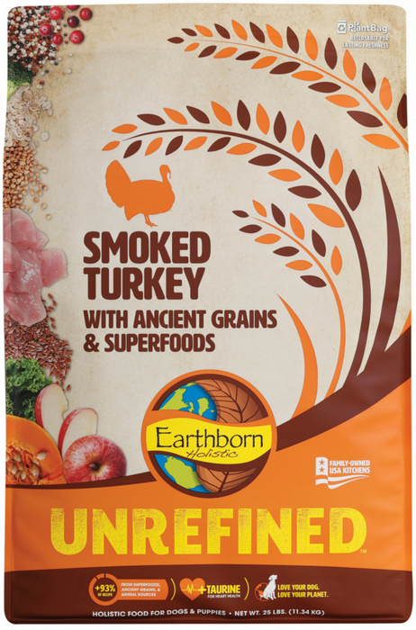 Earthborn Unrefined Smoked Turkey with Ancient Grains & Superfoods Dry Dog Food
