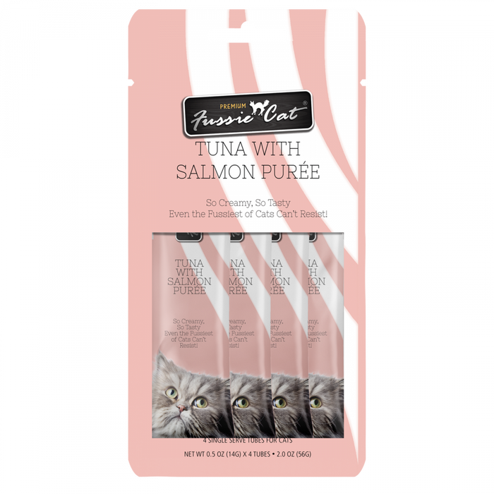 Fussie Cat Tuna with Salmon Puree Canned Cat Treat Food Topper