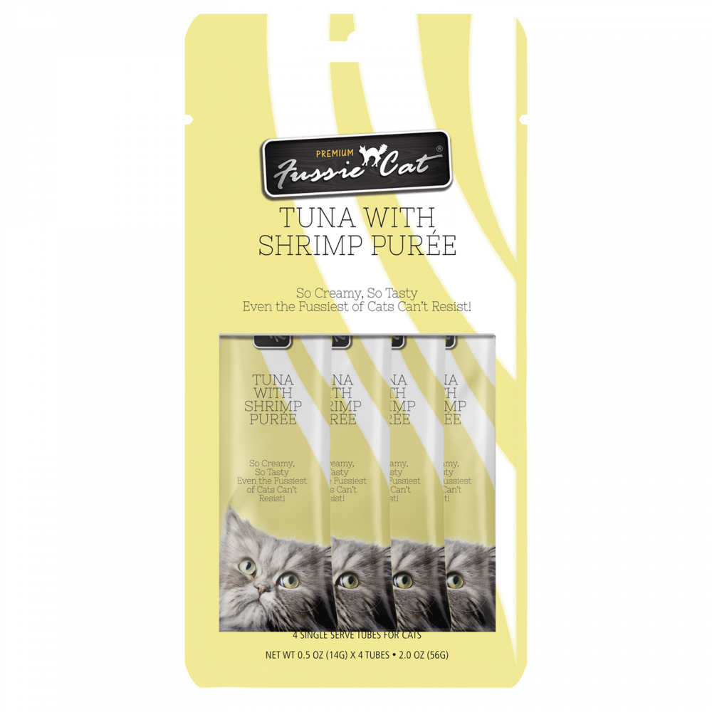 Fussie Cat Tuna with Shrimp Puree Canned Cat Treat Food Topper