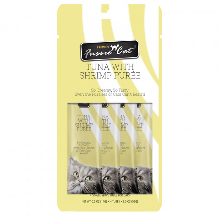 Fussie Cat Tuna with Shrimp Puree Canned Cat Treat Food Topper