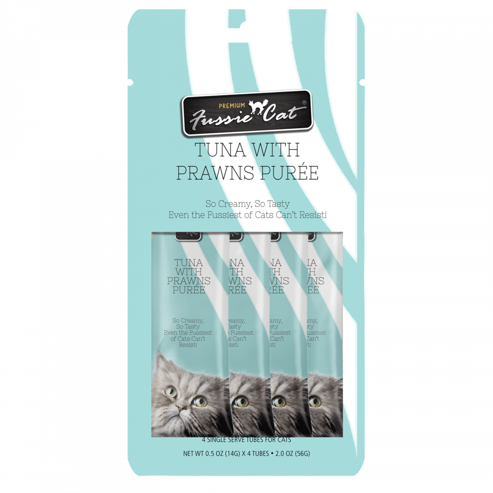 Fussie Cat Tuna with Prawns Puree Canned Cat Treat Food Topper