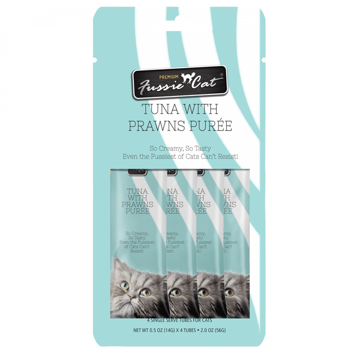 Fussie Cat Tuna with Prawns Puree Canned Cat Treat Food Topper