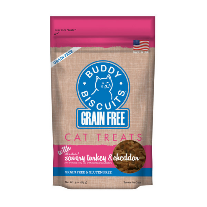 Buddy Biscuits Soft & Chewy Grain Free Turkey and Cheddar Cat Treats