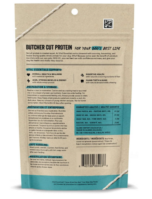 Vital Essentials Freeze Dried Beef Tripe Vital Treats for Dogs