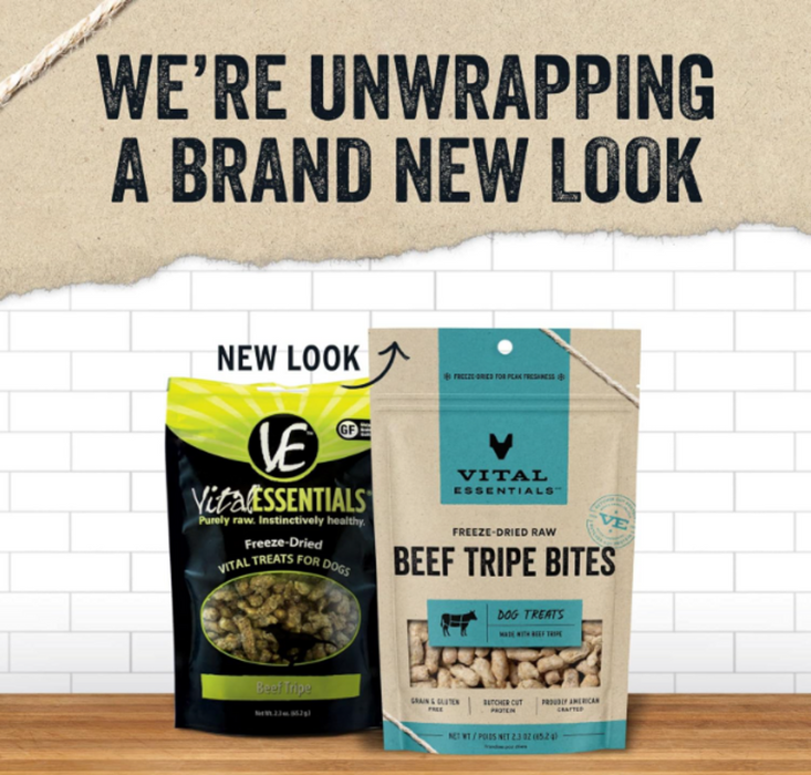 Vital Essentials Freeze Dried Beef Tripe Vital Treats for Dogs