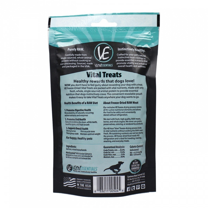 Vital Essentials Freeze Dried Wild Alaskan Salmon Vital Treats for Dogs