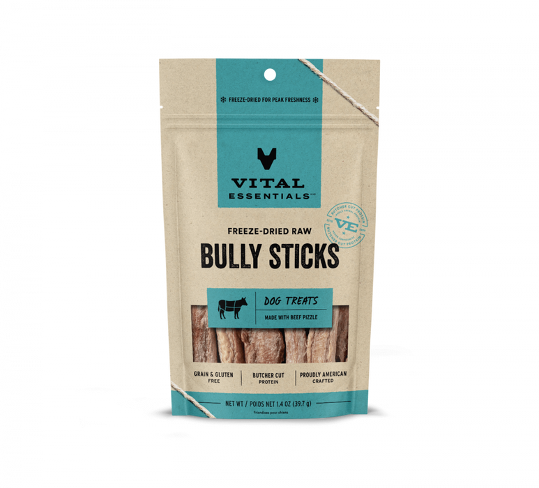 Vital Essentials Freeze Dried Vital Treats Grain Free Bully Sticks Dog Treats