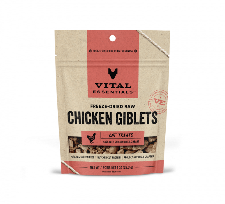 Vital Essentials Vital Cat Freeze Dried Grain Free Chicken Giblets Cat Treats