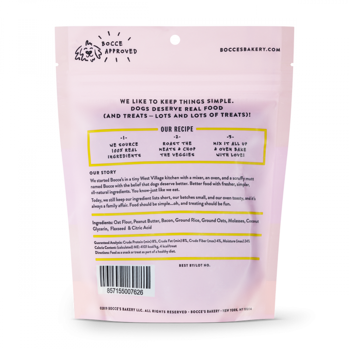 Bocce's Bakery Every Day Bac'n Nutty Training Bites Dog Treats