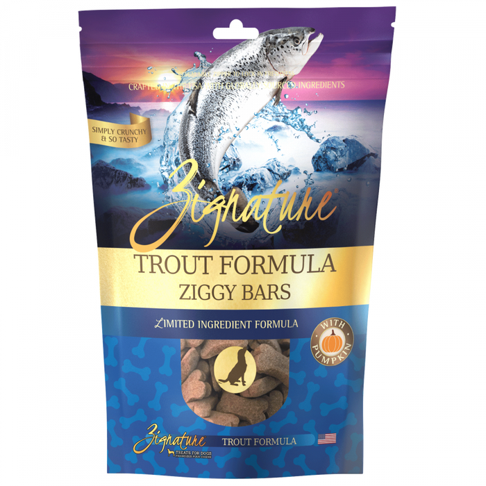 Zignature Zssential Ziggy Bars Trout Formula Dog Treats