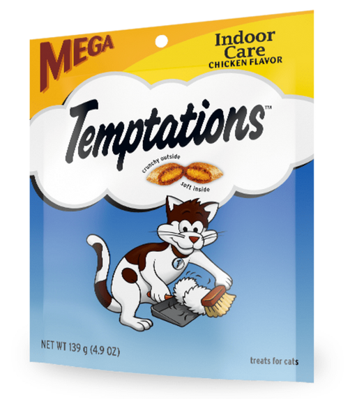 Temptations Indoor Care Crunchy and Soft Cat Treats, Chicken Flavor Cat Treats