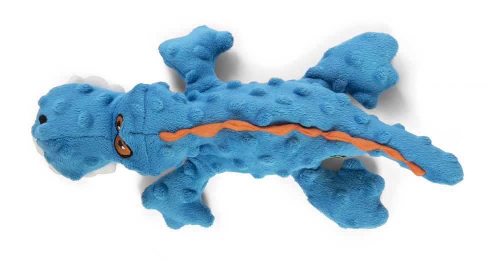 Go Dog Gators with Chew Guard Technology Durable Plush Squeaker Dog Toy Blue