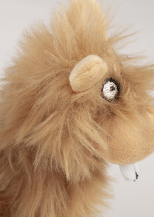 Go Dog Buck Tooth Llama with Chew Guard Technology Durable Plush Dog Toy Tan