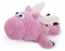 Go Dog Checkers Flying Pig with Chew Guard Technology Durable Plush Squeaker Dog Toy Pink