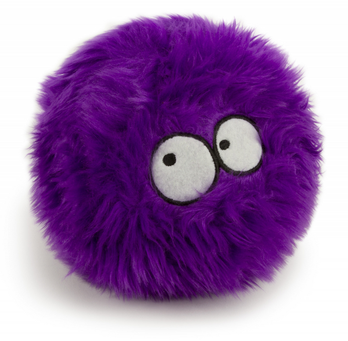 Go Dog Furballz with Chew Guard Technology Durable Plush Squeaker Dog Toy Purple
