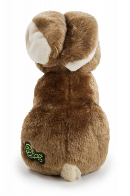 Go Dog Wildlife Rabbit with Chew Guard Technology Durable Plush Squeaker Dog Toy