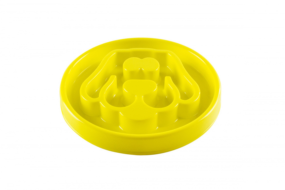 BeOneBreed Yellow Slow Feeder Dog Food Bowl