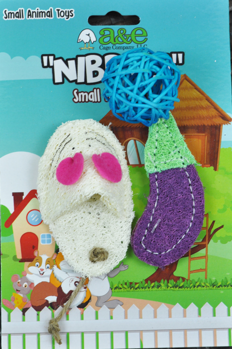 A & E Nibbles Nibbles Loofah Assortment Small Animal Toys