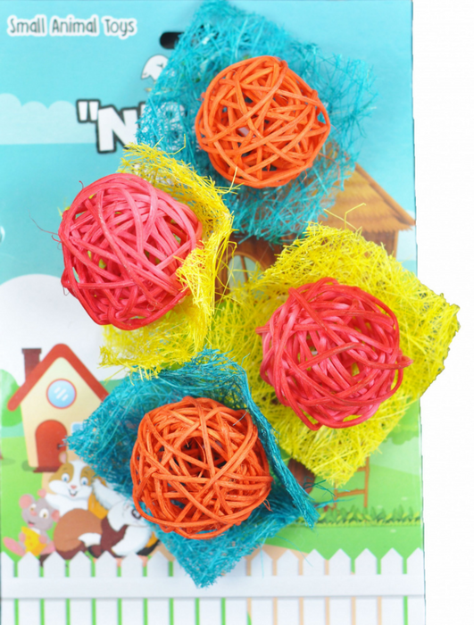 A & E Nibbles Loofah Bon Bon Small Animal Toy