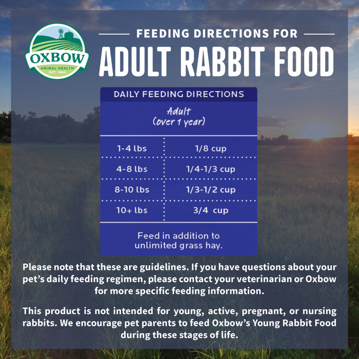 Oxbow Animal Health Garden Select Adult Rabbit Food Garden Inspired Recipe for Adult Rabbits
