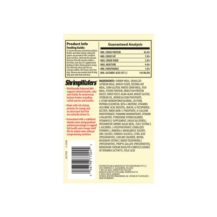 Tetra ShrimpWafers Catfish & Loaches Fish Food