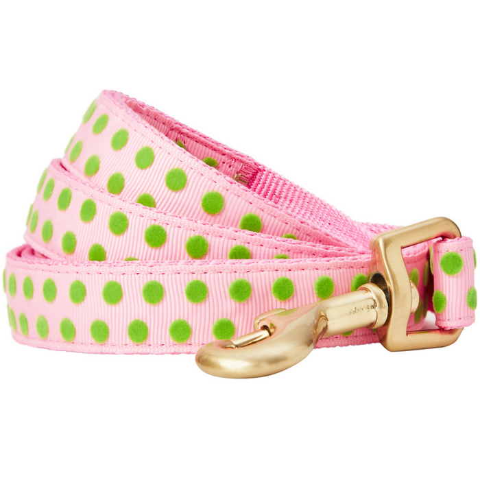Blueberry Pet Velvety Polka Dot Baby Pink Flocking Dog Leash