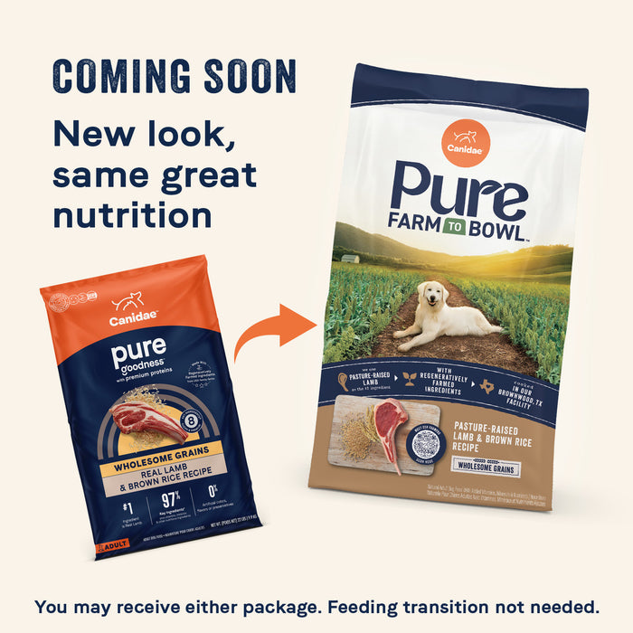 Canidae Pure Farm To Bowl Pasture-Raised Lamb & Brown Rice Recipe Adult Dry Dog Food