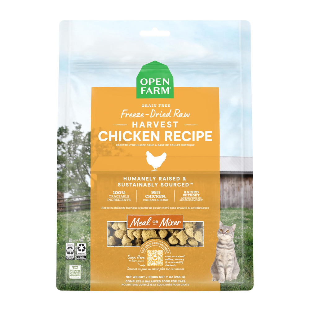 Open Farm Cat Freeze Dried Raw Morsels Harvest Chicken 9OZ