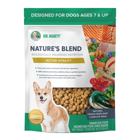 Dr Marty Nature's Blend Active Vitality Freeze Dried Senior Dog Food 48 oz