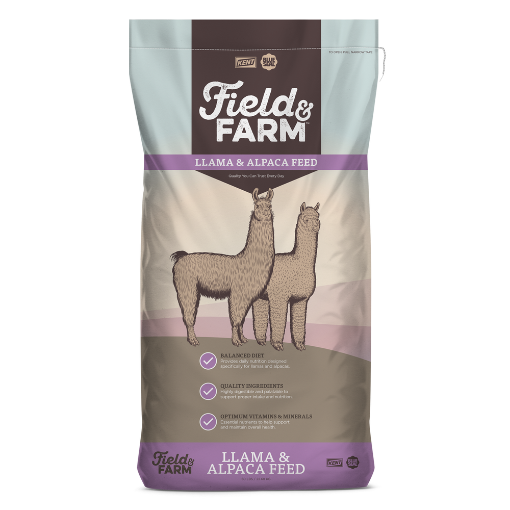 Blue Seal Field and Farm Llama and Alpaca Pellets Purple Bag