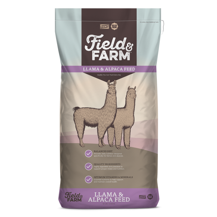 Blue Seal Field and Farm Llama and Alpaca Pellets Purple Bag