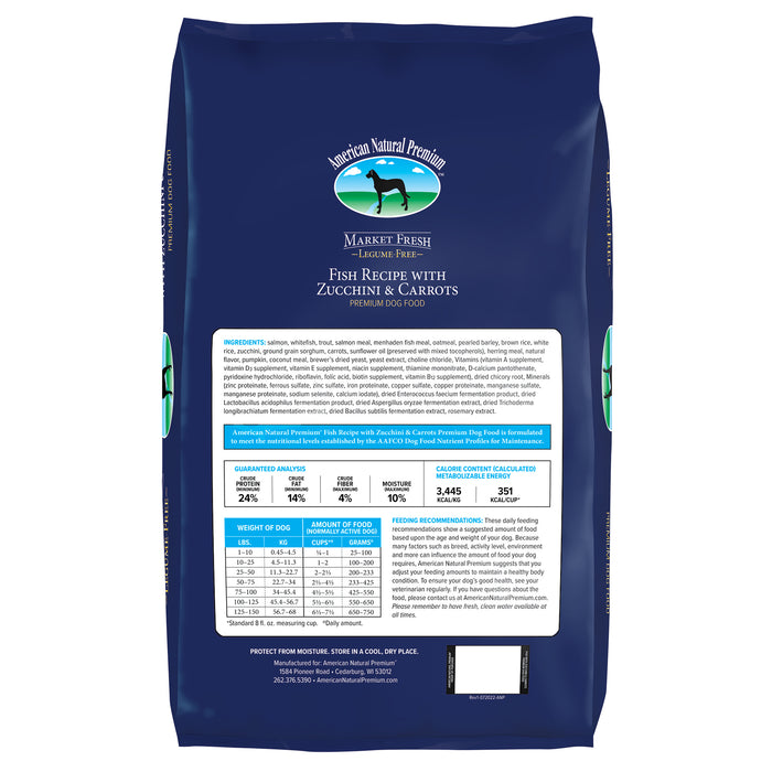 American Natural Premium Market Fresh Legume-Free Fish with Zucchini & Carrots Dry Dog Food