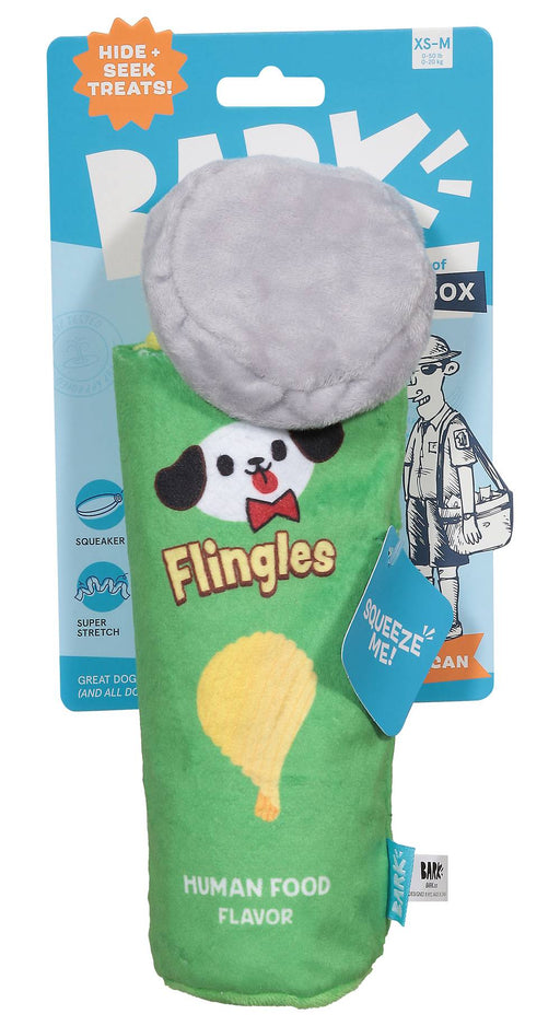 Bark Flingles Can Potato Chips Snack Green Yellow Plush Toy Extra Small / Small / Medium