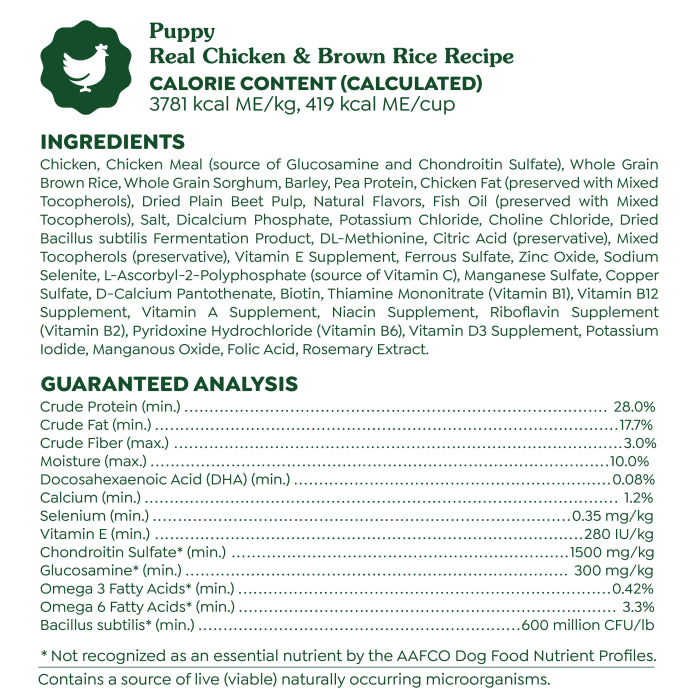 GREENIES Smart Essentials Puppy High Protein Dry Dog Food Real Chicken & Brown Rice