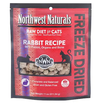 Northwest Naturals Freeze Dried Cat Nibbles – Rabbit Recipe 11 oz