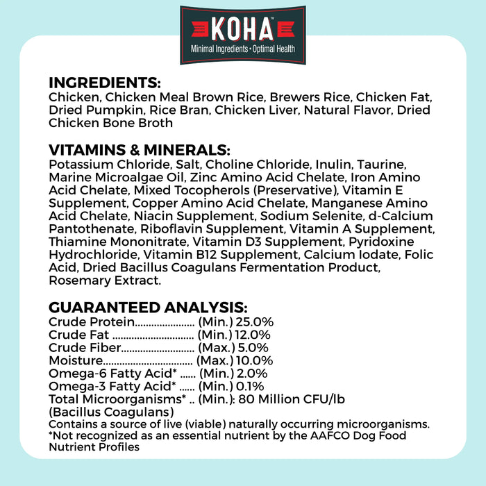 KOHA Limited Ingredient Bland Diet Chicken & Brown Rice Dog Food