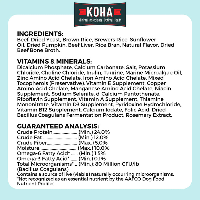 KOHA Limited Ingredient Bland Diet Beef & Brown Rice Dog Food