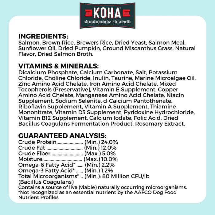 KOHA Limited Ingredient Bland Diet Salmon & Brown Rice Dog Food