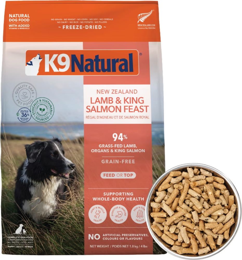 K9 Natural Lamb & King Salmon Feast Freeze-Dried Dog Food 17.6oz