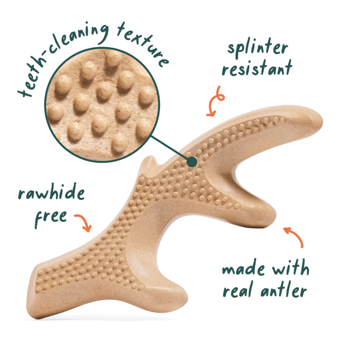Woof HonestChew Antler - Plant-Based Dog Chew Toy