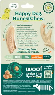 Woof HonestChew Antler - Plant-Based Dog Chew Toy