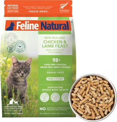 Feline Natural Chicken & Lamb Feast Freeze-Dried Cat Food