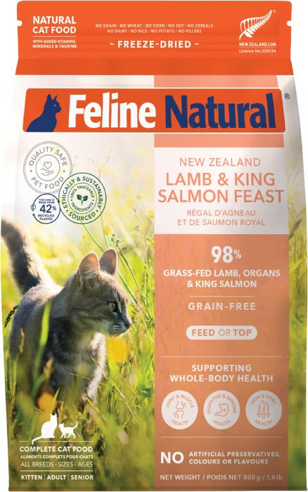 Feline Natural Lamb & King Salmon Feast Freeze-Dried Cat Food